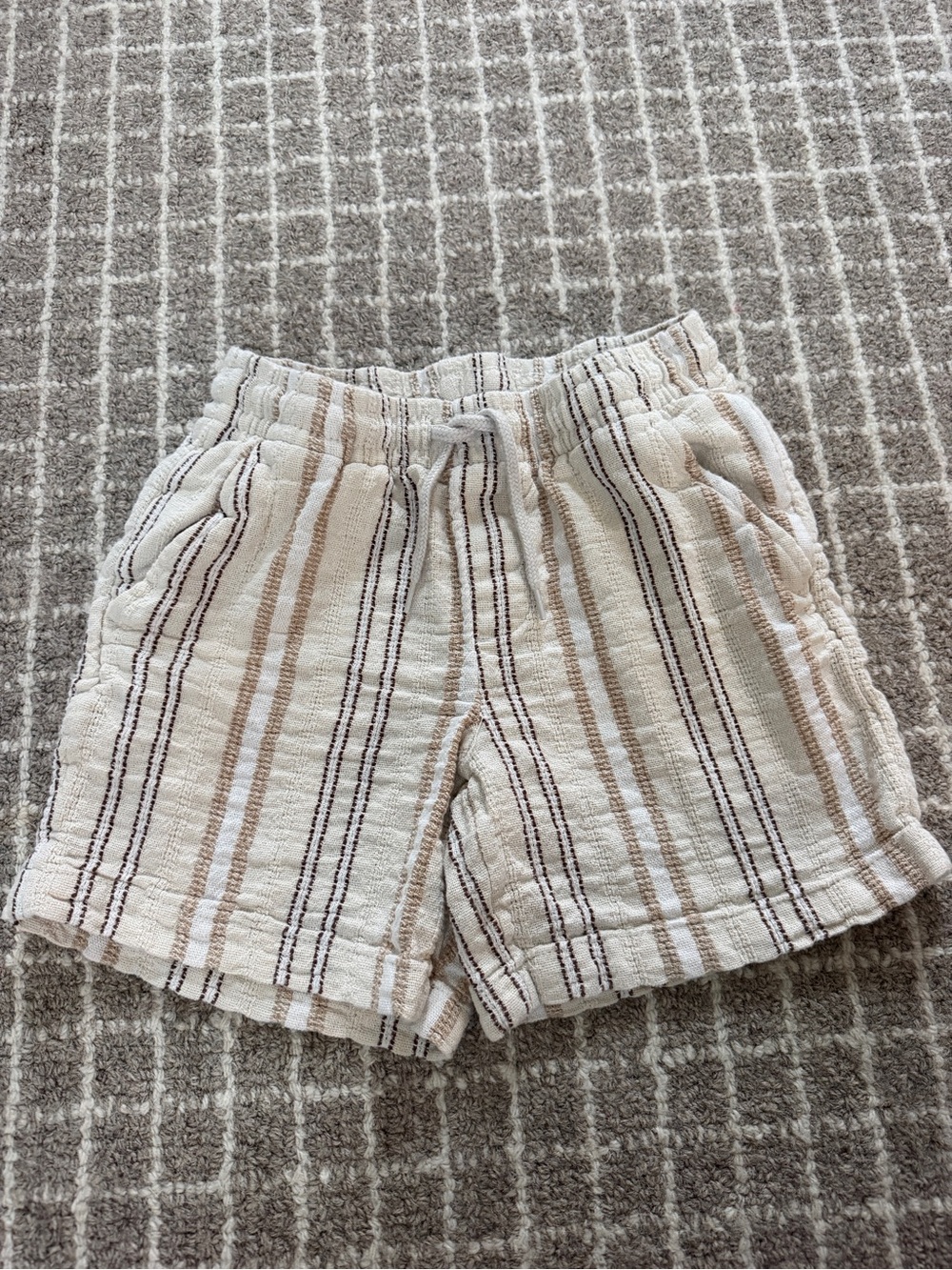 art class Cream & Tan Striped Elastic-Waist Bermudas